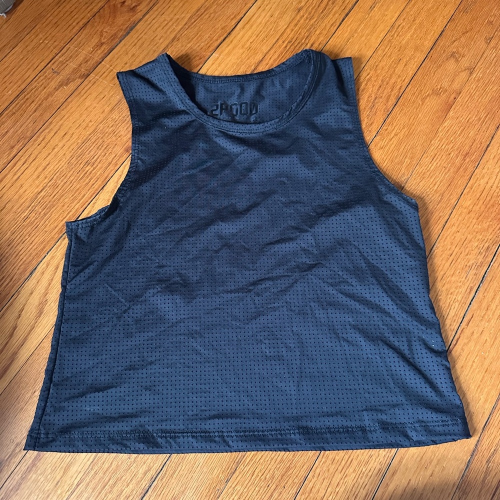 2Pood Women's Black Mesh Muscle Tee